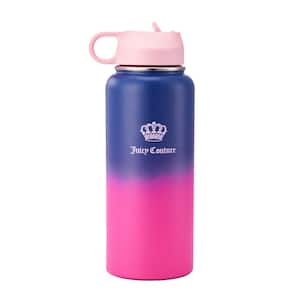 Juicy Go Girl 32 oz. Pink/Navy Blue Stainless Steel with Pop Up Straw Travel Mug
