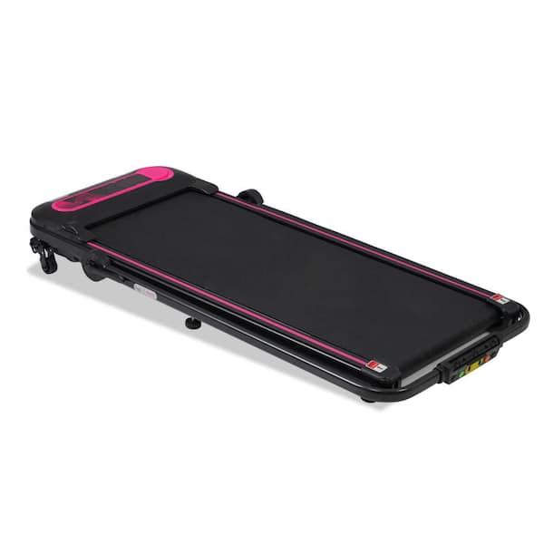2.5 HP Pink Metal Foldable Electric Treadmill with 2 Ways to Adjust Speed and Inclines