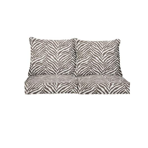 SORRA HOME 27 x 23 Sunbrella Namibia Grey Deep Seating Indoor/Outdoor Loveseat Cushion