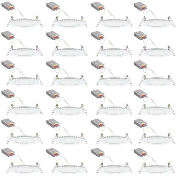 4 in. Adjustable CCT New Construction and Remodel Dimmable Indoor, Outdoor Integrated LED Recessed Light Trim 24-Pack