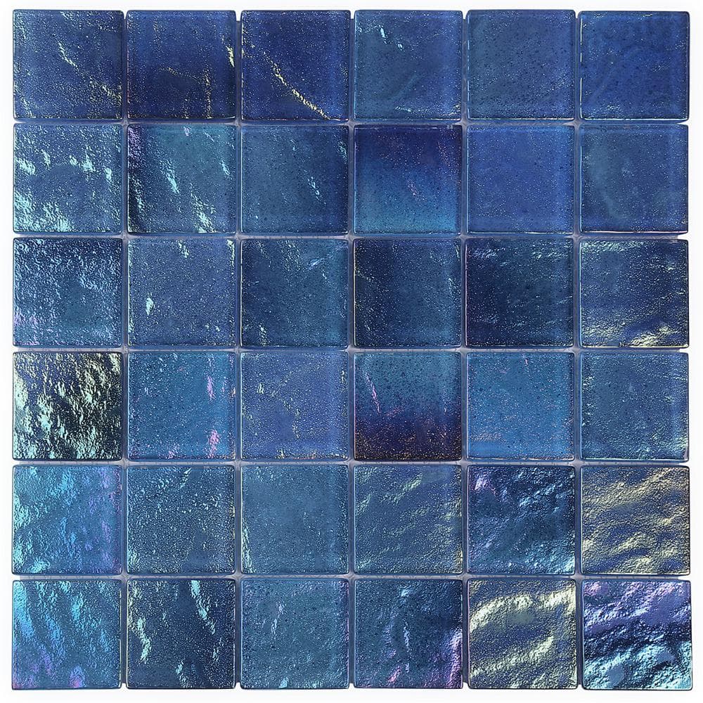 Speckle Lagoon Blue 3 in. x 0.31 in. Polished Glass Wall Tile Sample -  Ivy Hill Tile, EXT3RD108672