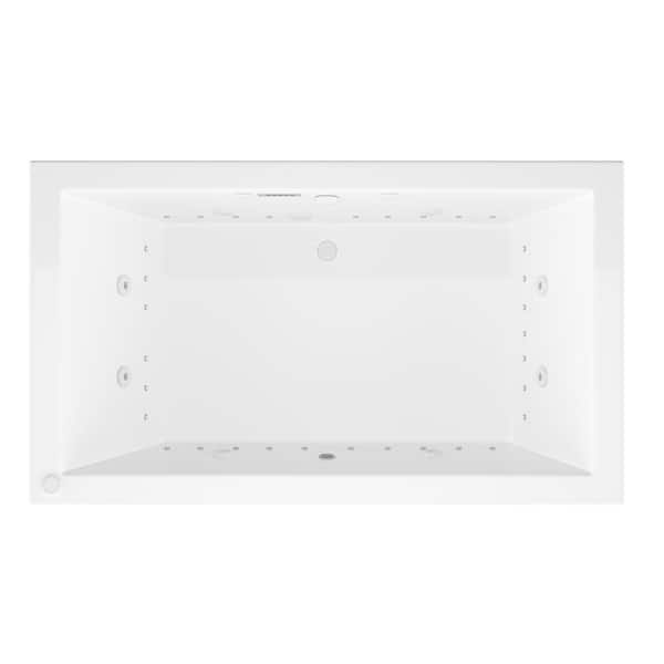 Sapphire Diamond Series 6 ft. Center Drain Rectangular Drop-in Whirlpool and Air Bath Tub in White