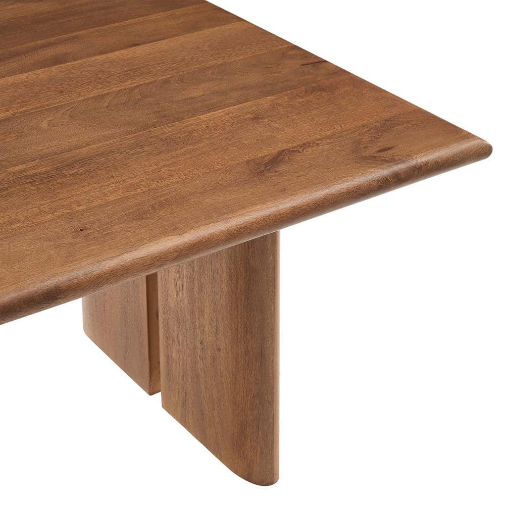 Walnut Rectangular Solid Mango Wood Coffee Table with Adjustable Foot Pads