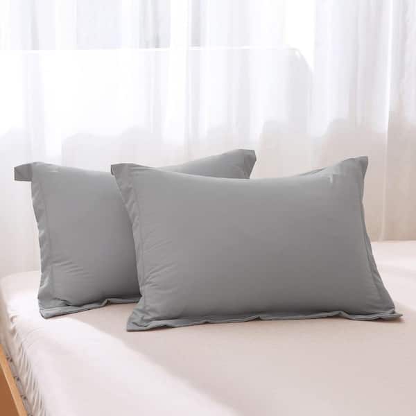 Blue Grey Solid Color King Size Microfiber Comforter Only with