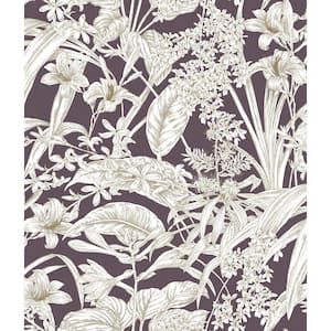 Orchid Conservatory Toile Mulberry Wallpaper Roll