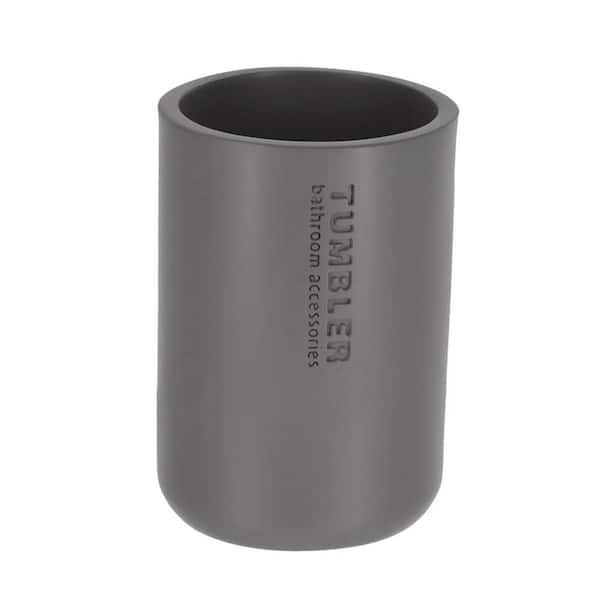 EVIDECO French home goods Willis Freestanding Water Tumbler / Toothbrush Holder in Polyresin Gray