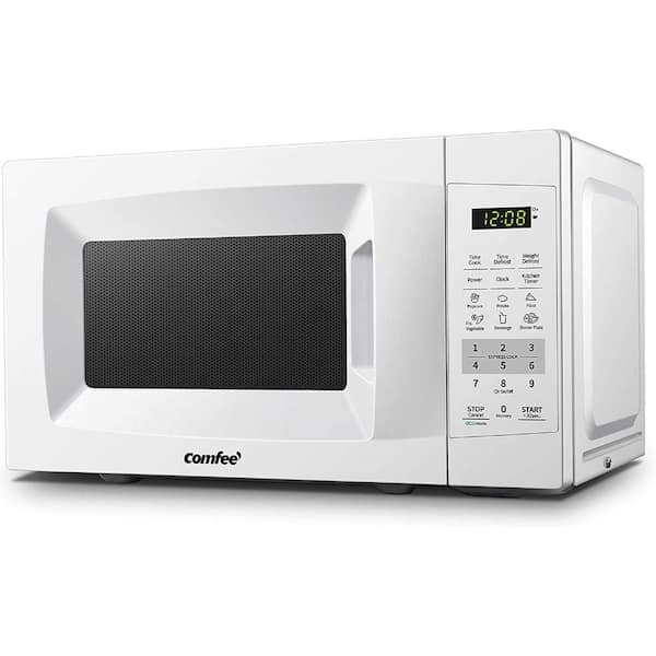 Black+Decker Compact 1000 Watt LED Display Countertop Small Microwave Oven  with Turntable, Digital Controls, 6 Cooking Modes, White