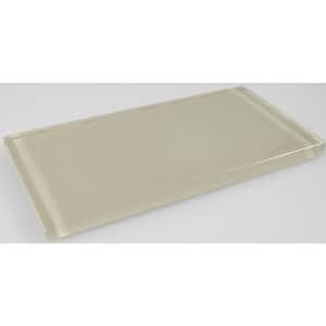 Modern Design Glossy Cream Subway 3 in. x 6 in. Glass Wall Tile Sample