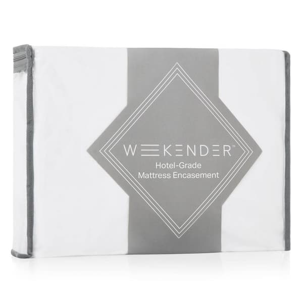 Weekender Hotel-Grade Polyester Full XL Encasement Jersey Mattress Protector in White