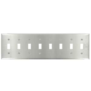 Stainless Steel 8-Gang Toggle Wall Plate (1-Pack)