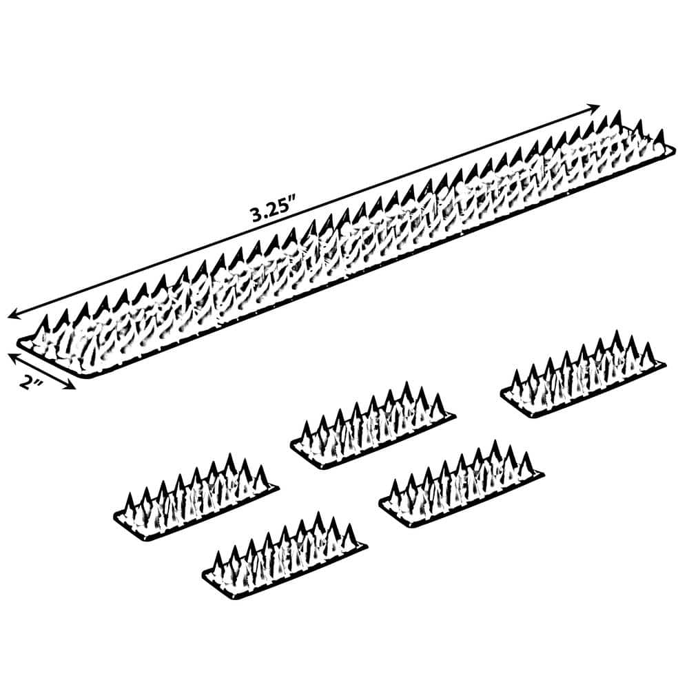 Brown Outdoor Plastic Repellent Fence Spikes for Birds, 10 Pack