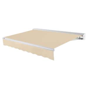 10 ft. Destin Left Motorized Retractable Awning with Hood (96 in. Projection) in Tan