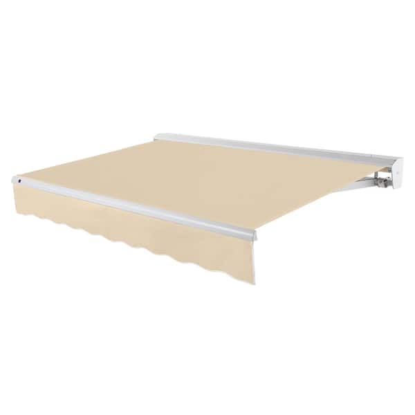 AWNTECH 10 ft. Destin Left Motorized Retractable Awning with Hood (96 in. Projection) in Tan