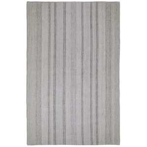 Hodges Ivory Grey 6 ft. x 9 ft. Rectangle Solid Pattern Polyester Wool Runner Rug