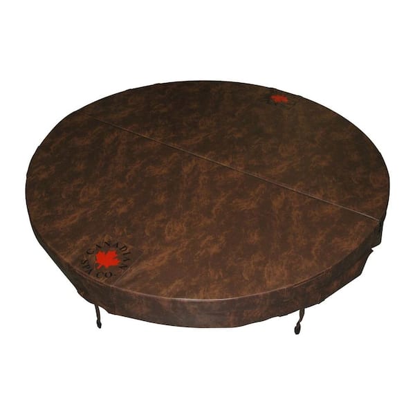 Canadian Spa Company 72 in. Round Hot Tub Cover with 5 in./3 in. Taper - Chestnut
