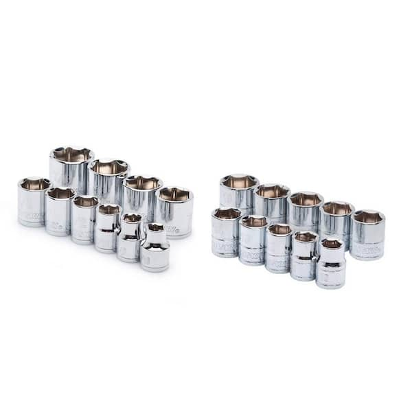 3/8 in. Drive Standard SAE/MM Socket Set (20-Piece)