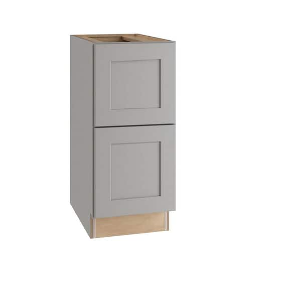 Home Decorators Collection Tremont Assembled 15x28.5x21 in. Plywood Shaker Desk Drawer Base Kitchen Cabinet Soft Close in Painted Pearl Gray
