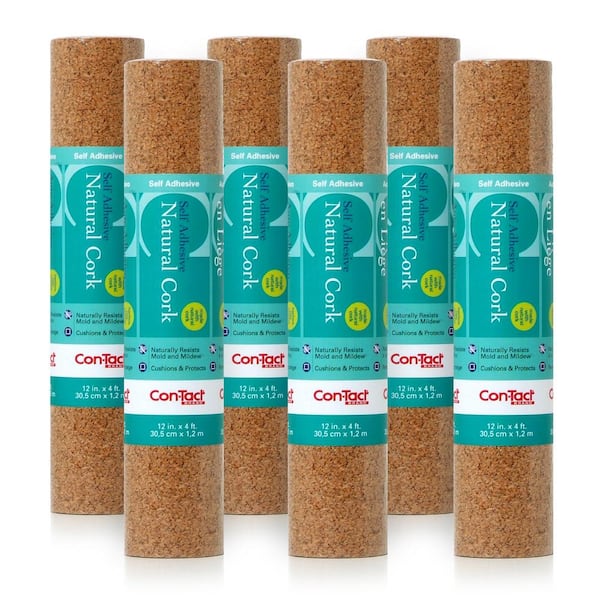 Con-Tact Multi-Purpose Specialty 12 in. x 4 ft. Cork Self-Adhesive Drawer and Shelf Liner (6 rolls)