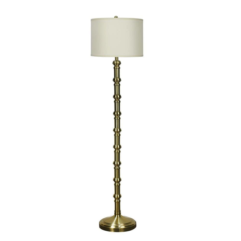 "62"" Soft Gold Stacked Candlestick Metal Column Floor Lamp with Designer Shade" price history on PriceWatchPro