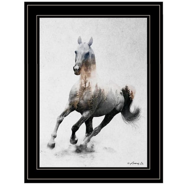 HomeRoots Charlie Galloping Stallion 1-Piece Framed Wall Art 15 in. x 19 in.