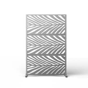 71 x 47 in. Modern Grey Patio Privacy Screen with Stand Leaf-Shaped Panels Wall Decal