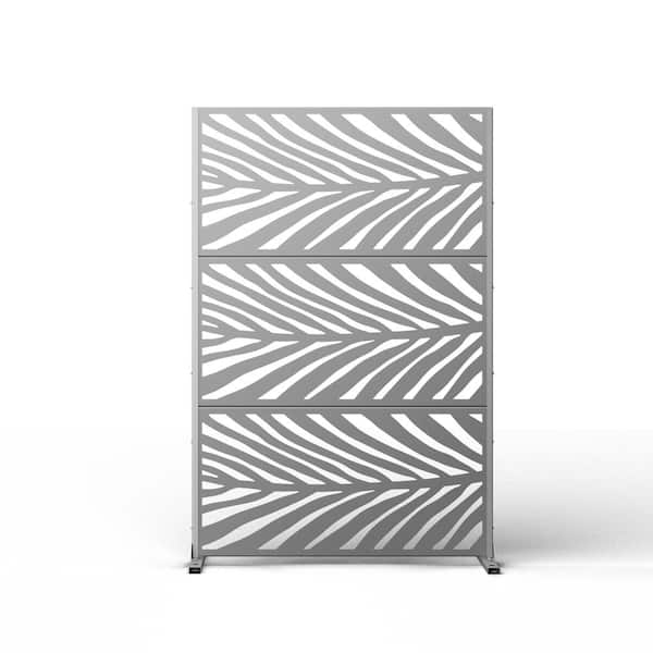 PexFix 71 x 47 in. Modern Grey Patio Privacy Screen with Stand Leaf-Shaped Panels Wall Decal
