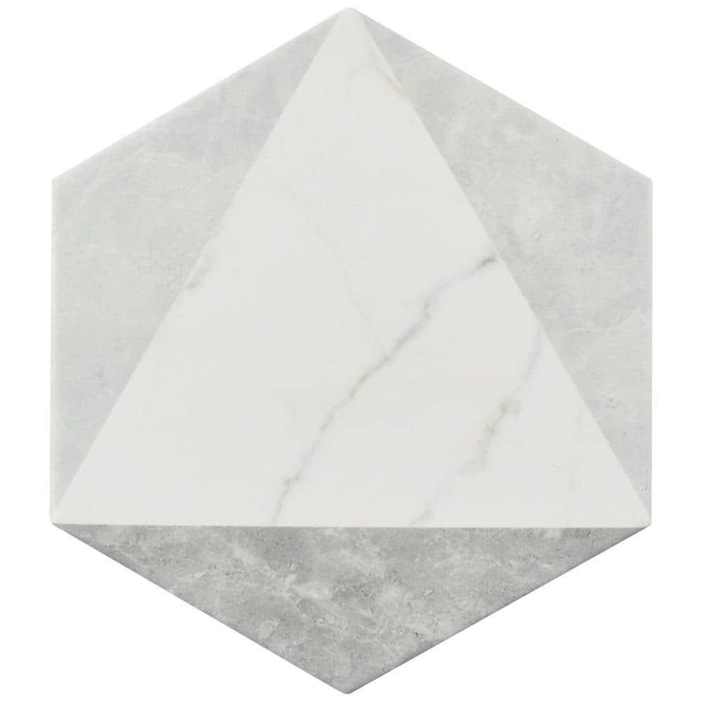 Classico Carrara Hexagon Peak 7 in. x 8 in. Porcelain Floor and Wall Take Home Tile Sample price history on PriceWatchPro