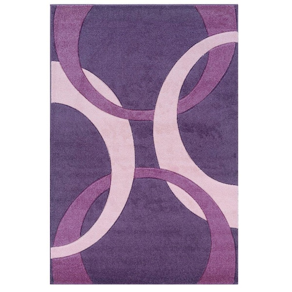 Linon Home Decor Corfu Collection Purple and Baby Pink 8 ft. x 10 ft. Indoor Area Rug