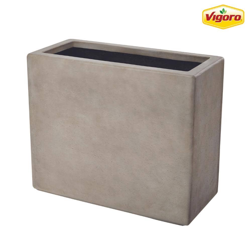 peruru  24㎝ Vigoro 24 in. Amador Medium Gray Deck Box Planter (24 in. L
