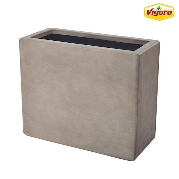 Vigoro 24 in. Amador Medium Gray Deck Box Planter (24 in. L x 11 in. W x 20 in. H)