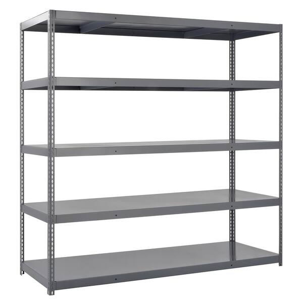 Edsal 84 in. H x 72 in. W x 36 in. D 5-Shelf High Capacity Boltless Steel Shelving Unit in Gray