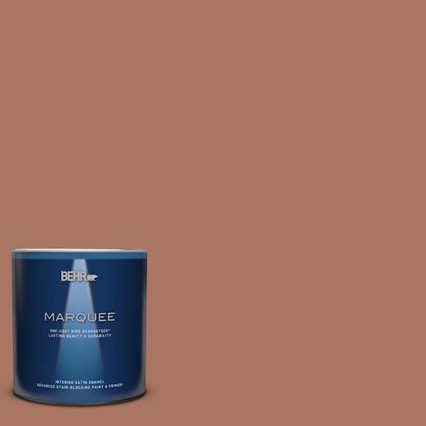 BEHR MARQUEE 1 qt. #MQ1-60 Sienna One-Coat Hide Satin Enamel Interior Paint & Primer