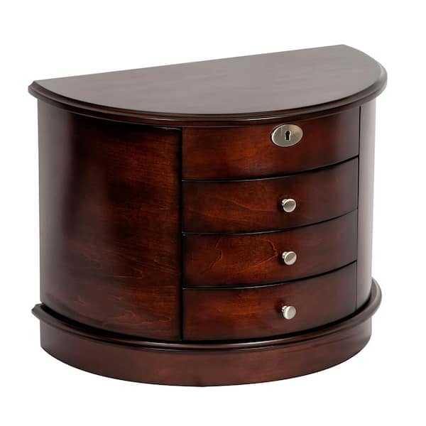 Mele & Co York Dark Walnut Finish Wooden Jewelry Box