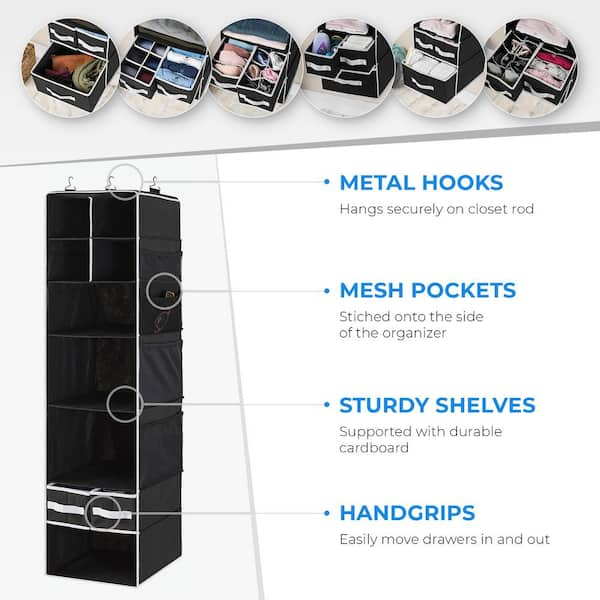 Osto 7-shelf Hanging Closet Organizer With Shelves, Bins, And