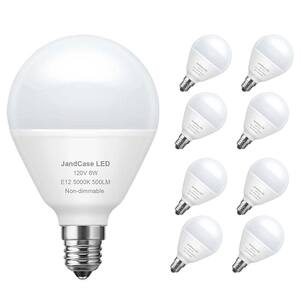 60-Watt Equivalent 6W G14 Non-Dimmable Global LED Light Bulb E12 5000K Daylight White (8-Pack)