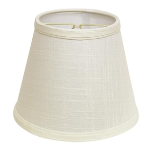 6.5 in. Natural Linen Drum Lamp Shade with Bulb Clip