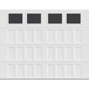 Bridgeport Steel Narrow Panel 9ft. x 7ft. Insulated 6.3 R-Value White Garage Door with plain windows