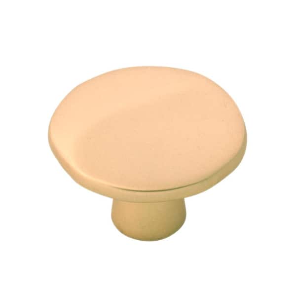 HICKORY HARDWARE Willow 13/8 in. Dia Flat Ultra Brass Knob H076652FUB The Home Depot