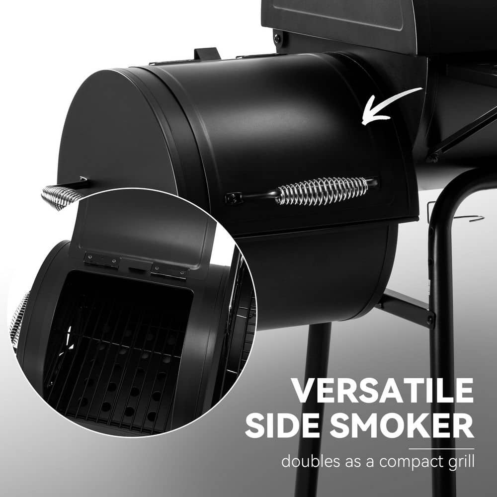 Royal Gourmet 30" Black Steel Charcoal Grill with Smoker