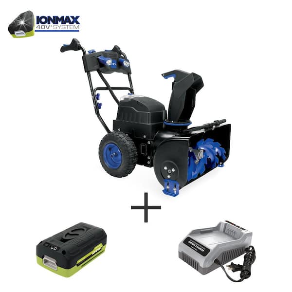 Snow Joe 24 in. 80-Volt 2-Stage Cordless Electric Snow Blower Kit with 2 x 6.0 Ah Batteries + Charger