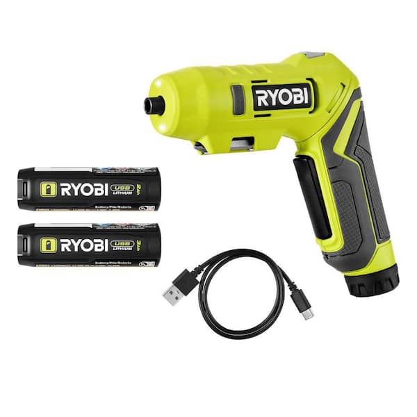 USB Lithium Screwdriver Kit with 2.0 Ah USB Lithium Battery, Charging Cable, and Extra USB Lithium 3.0 Ah Battery