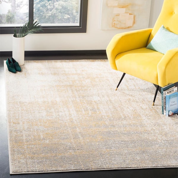 Adirondack Cream/Gold 12 ft. x 18 ft. Distressed Area Rug