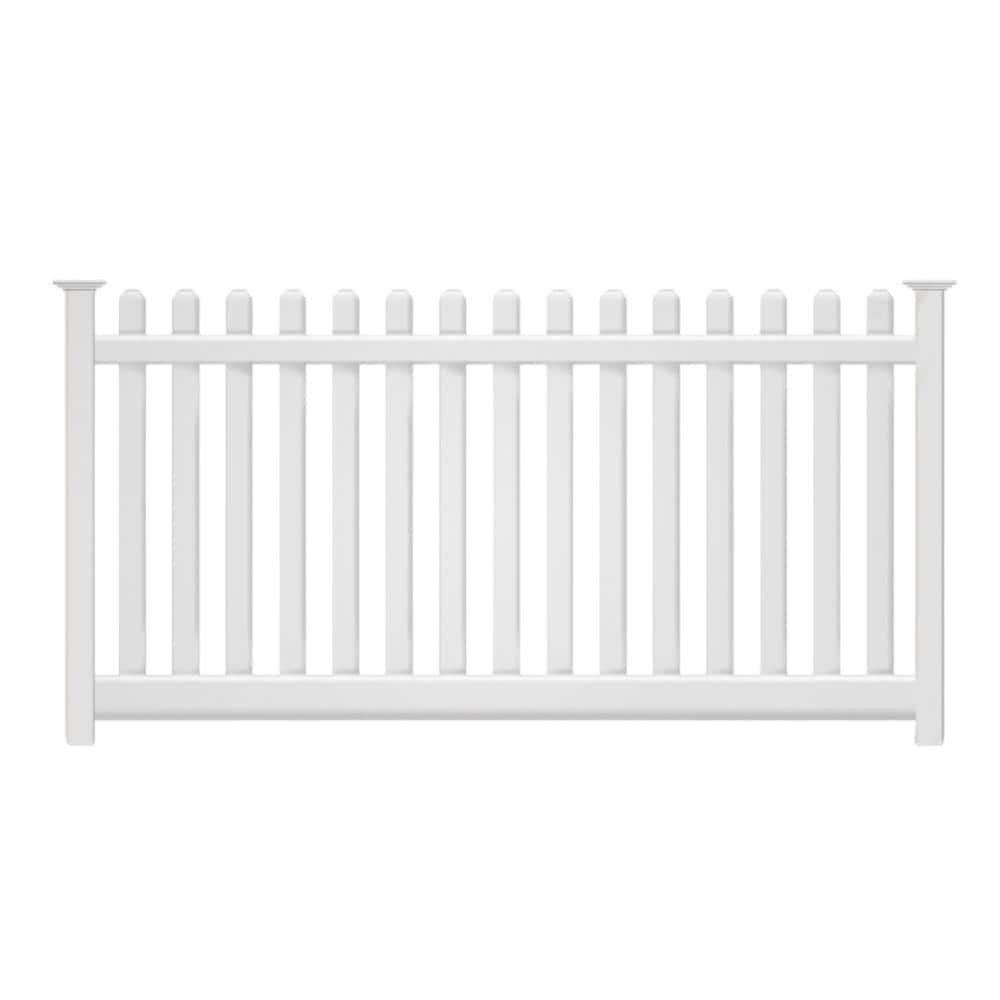 4 ft. H x 212 ft. L Picket Dog Ear Flat Plymouth White Vinyl Complete Fence Project Pack price history on PriceWatchPro