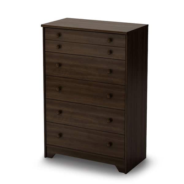 South Shore Popular 5-Drawer Chest in Mocha