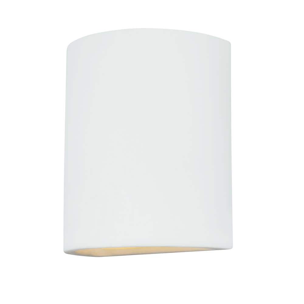 Modern White Ceramic 10" Outdoor Energy Star Wall Lantern
