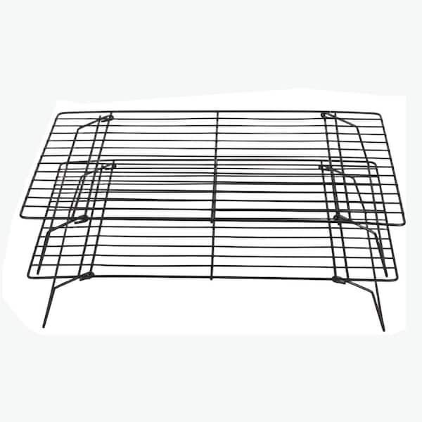 Stainless Steel Wire Cooling Rack Non-Stick Collapsible 2-Tier Space-Saving for Baking Cookies Cakes