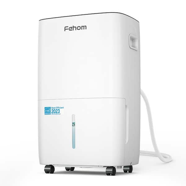 Fehom 80 pt. Maximum coverage area 5,000 Sq.Ft. Bucket Dehumidifier in. White
