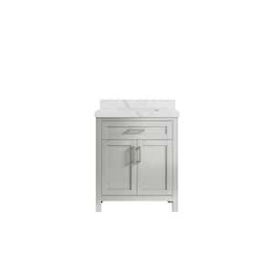 Cambridge 30 in. W x 22 in. D x 36 in. H Bath Vanity in Gray with 2 in. Calacatta Quartz Top