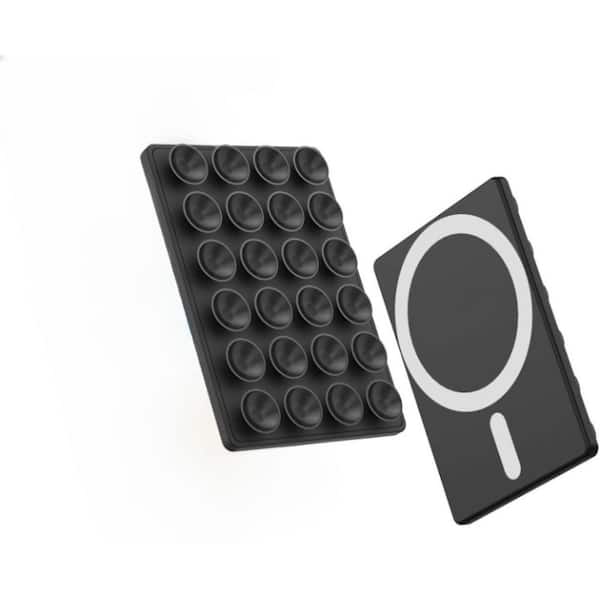 Portable Magnetic Sticky Phone Suction Grip with Durable Magnet Silicone in Black