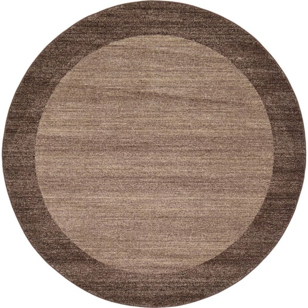 Unique Loom Del Mar Abigail Light Brown 6' 0 x 6' 0 Round Rug